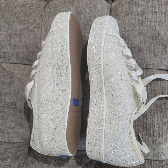 Kate Spade x Keds truly all over glitter sneakers Ivory/Cream Size 9 - Picture 5 of 13